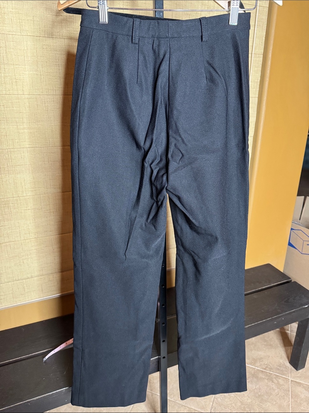 Prada Black Stretch Wide Leg Dress Pants Tailored Trousers Size 28 - Picture 6 of 9
